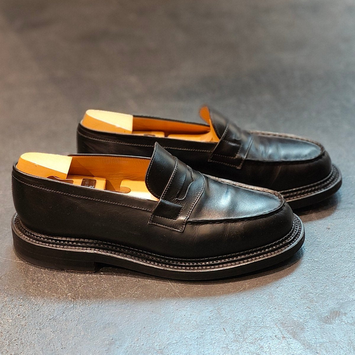【J.M.WESTON】ジェイエムウエストン 385 トリプルソール ローファー ボックスカーフ ブラック サイズ UK6.5C 41ラスト 定価¥181,500-