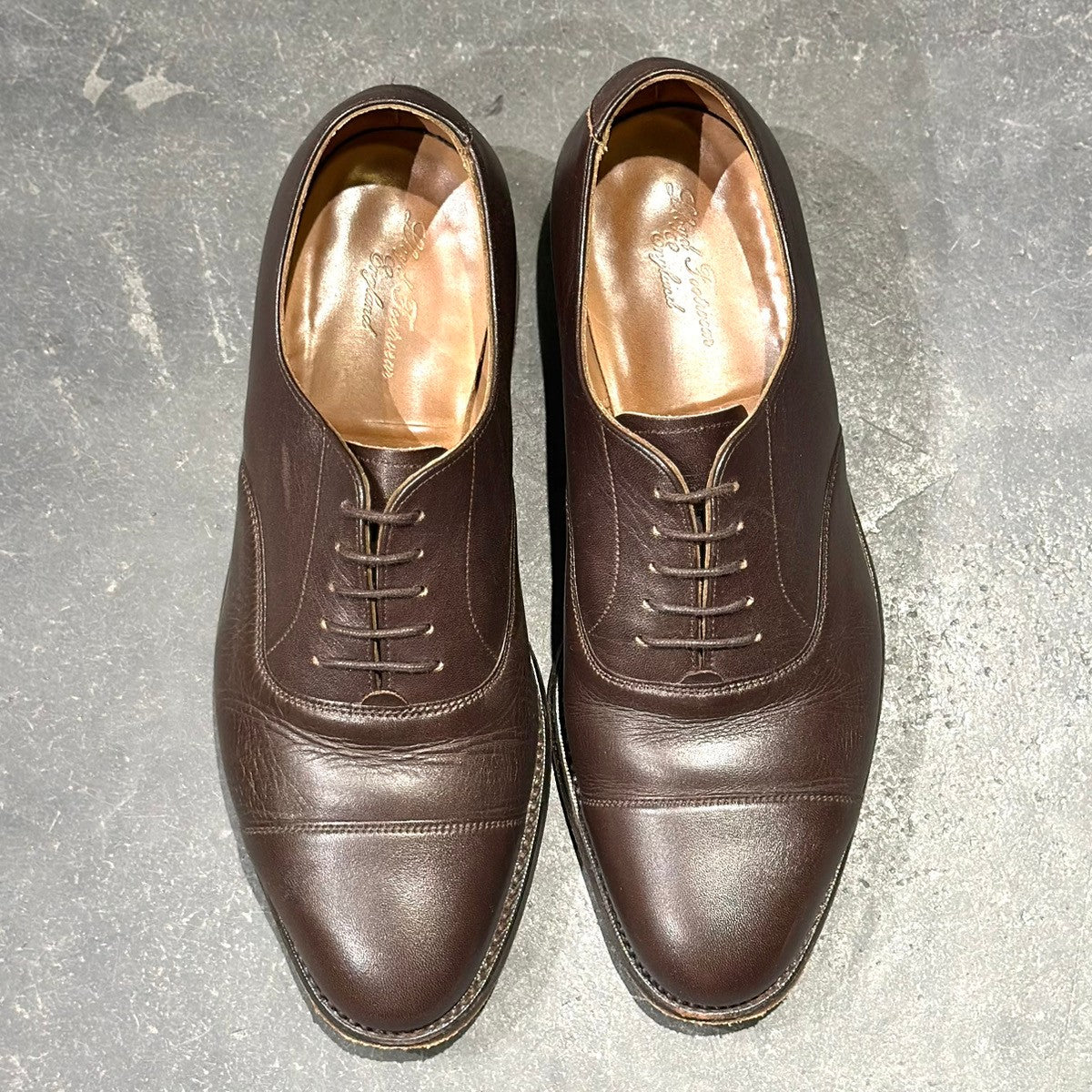 美品【Lloyd Footwear】ロイドフットウェア K45310 カーフ ストレートチップ ダークブラウン サイズUK6
