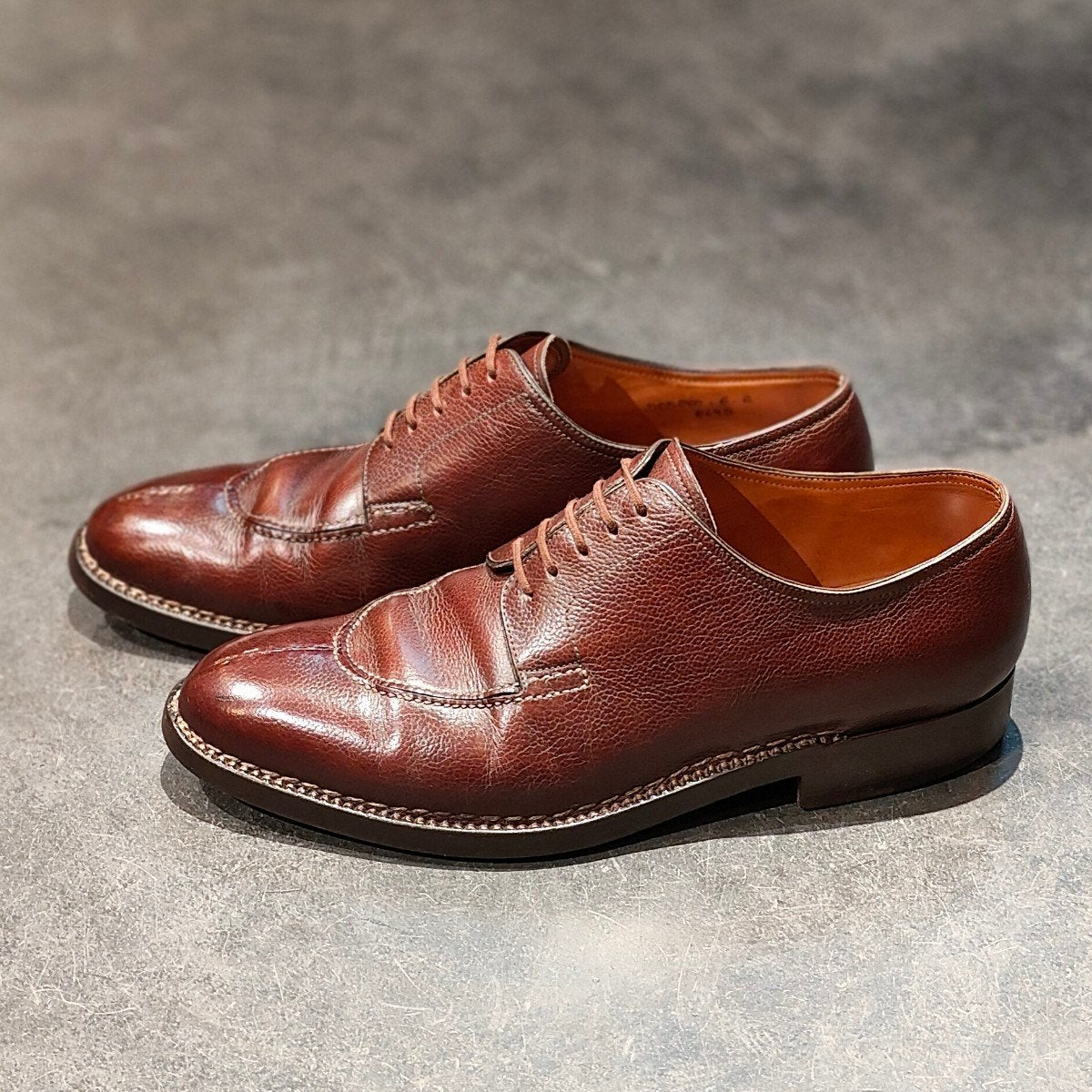 希少 Sスタンプ【JOHN LOBB】ジョンロブ ドデーロ イタリアボノーラ製 Uチップ グレインレザー ブラウン サイズ UK6E 8695ラスト