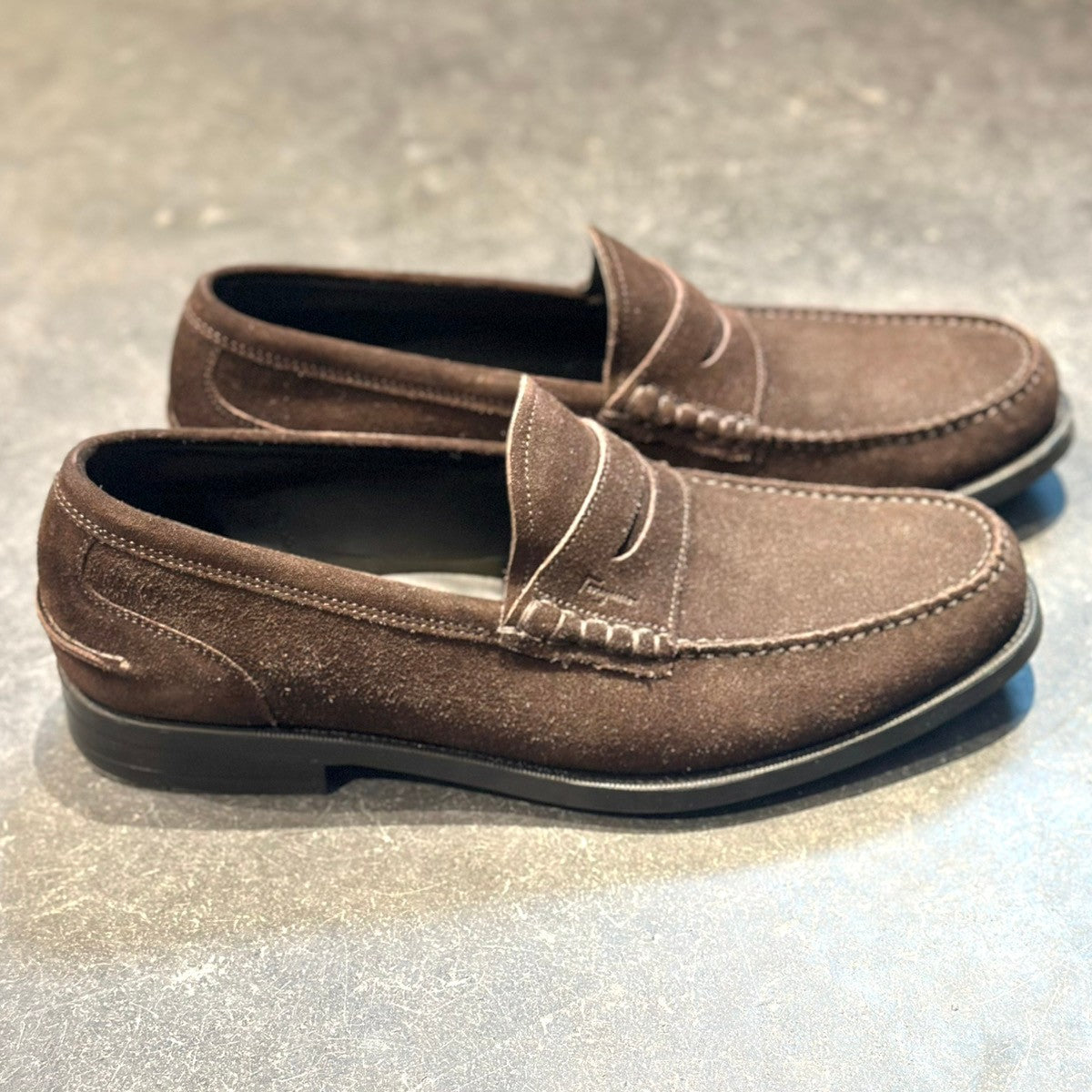 極美品【Salvatore Ferragamo】サルヴァトーレ フェラガモ ローファー スエード ブラウン サイズ UK9EEE