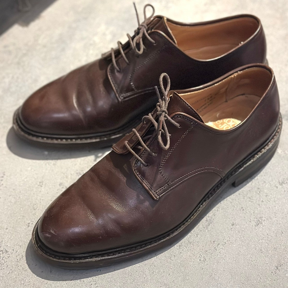 【CROCKETT&JONES】クロケット&ジョーンズ セッジムーア 外羽根 プレーントゥ カーフ ブラウン サイズ7.5E 378ラスト