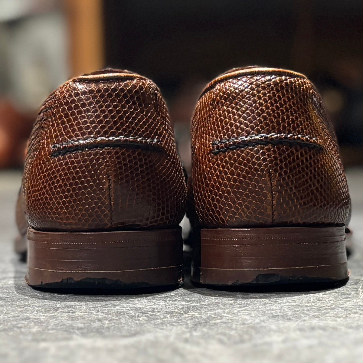 【GRENSON】グレンソン コインローファー 6147/12 70~80年代 リザード ブラウン サイズ UK8.5E