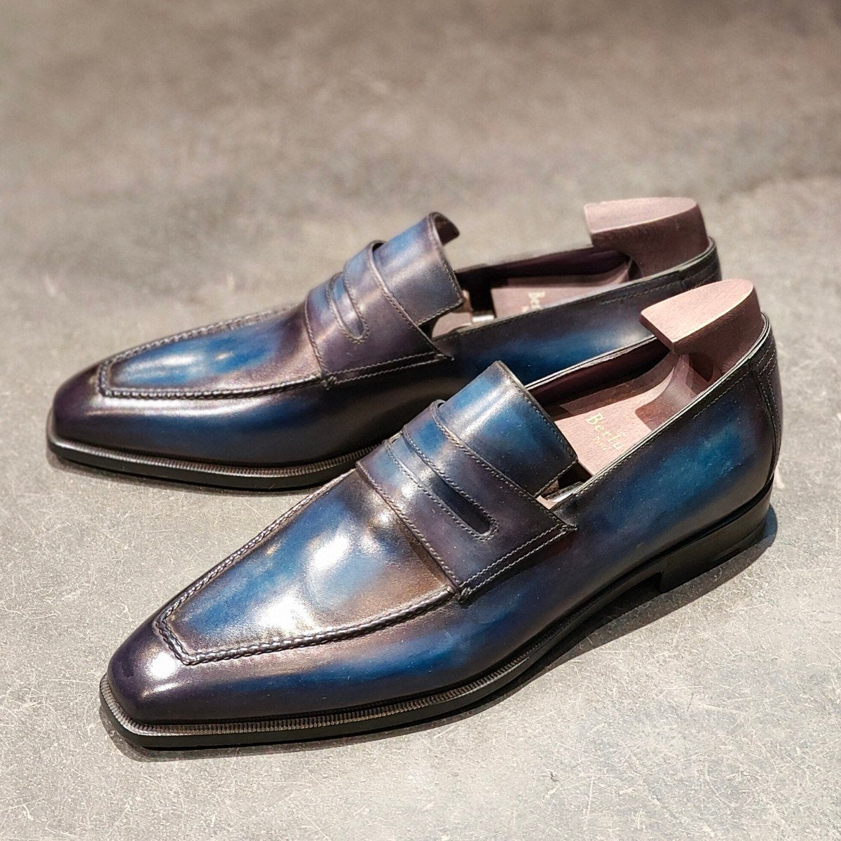 新品未使用 【BERLUTI】ベルルッティ アンディ ローファー カーフ パティーヌ ブルー サイズ UK9