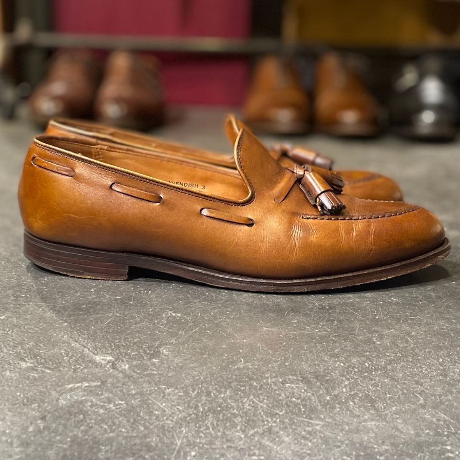 【CROCKETT&JONES】クロケット&ジョーンズ キャベンディッシュ3 タッセルローファー カーフ ブラウン サイズ UK7.5E