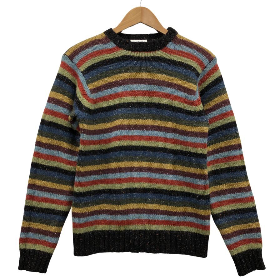 【Macalastair BEAMS F】マカラスター ビームスF別注 マルチボーダーニット ウール×シルク サイズ36