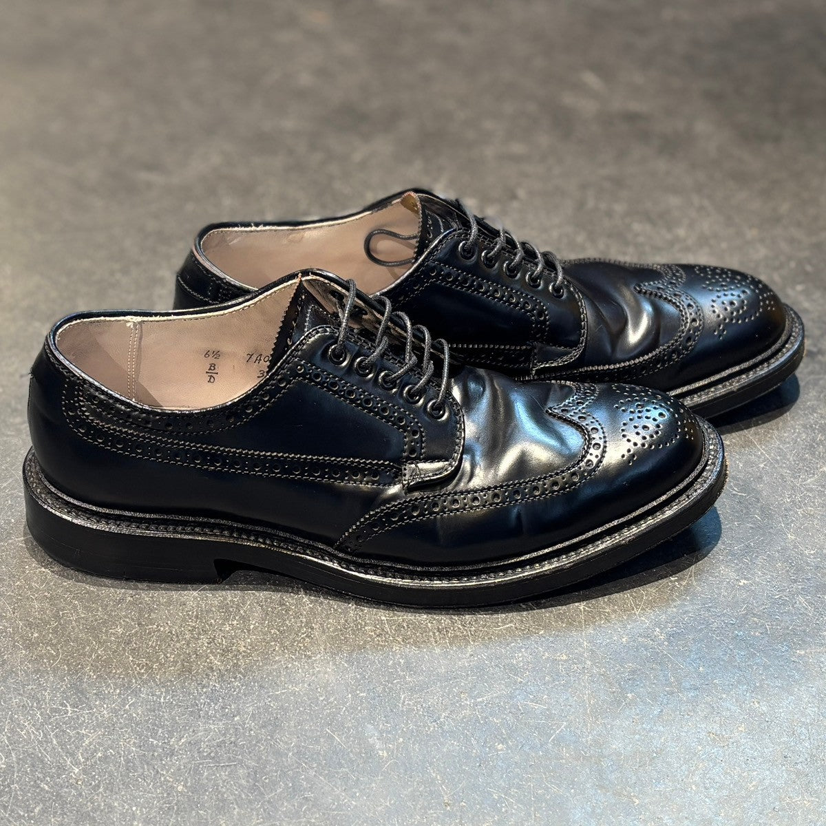 使用数回【ALDEN 】オールデン 31851 ユナイテッドアローズ別注 コードバン ウィングチップ ブラック バリーラスト サイズUS6.5D