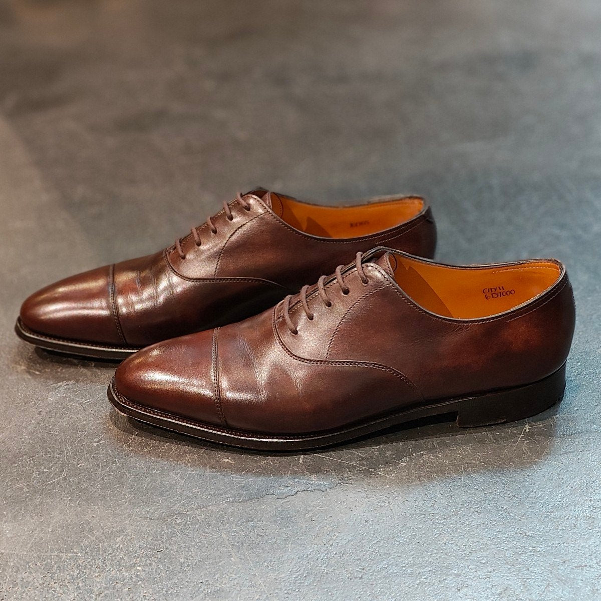 極美品 【JOHNLOBB】ジョンロブ シティ2 ミュージアムカーフ ダークブラウン サイズ UK6D 7000ラスト 定価¥215,600-