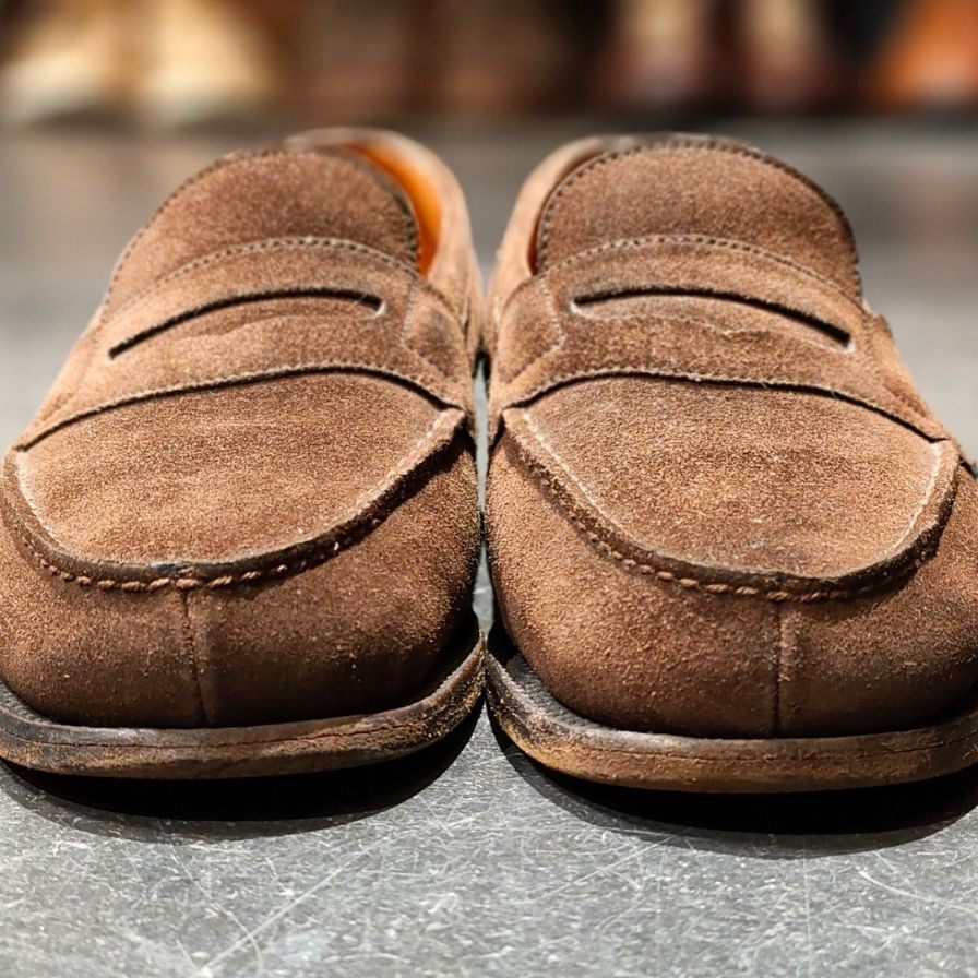 希少 美品 【J.M.WESTON】ジェイエムウエストン 180 シグニチャーローファー レディース旧旧旧ロゴ スエード ブラウン サイズ UK3.5C 82ラスト 参考定価¥151,800-
