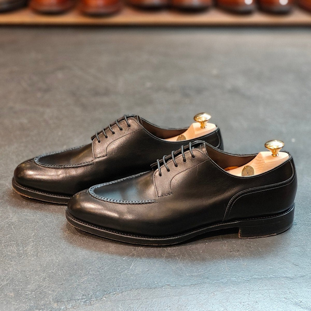 使用数回 【EDWARD GREEN】エドワードグリーン ドーバー Uチップ カーフ ブラック サイズ UK8.5E 32ラスト 定価¥273,900-