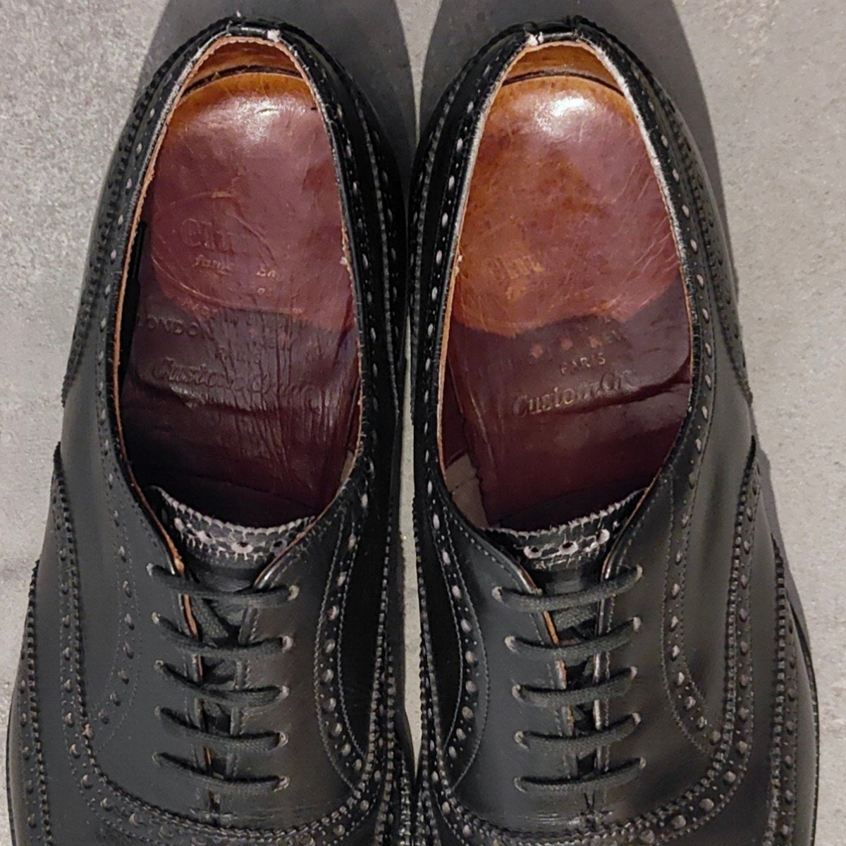 希少 【Church's】チャーチ チェットウインド 3都市 ウイングチップ カーフ ブラック サイズ UK65F 73ラスト 参考定価定価¥181,500-