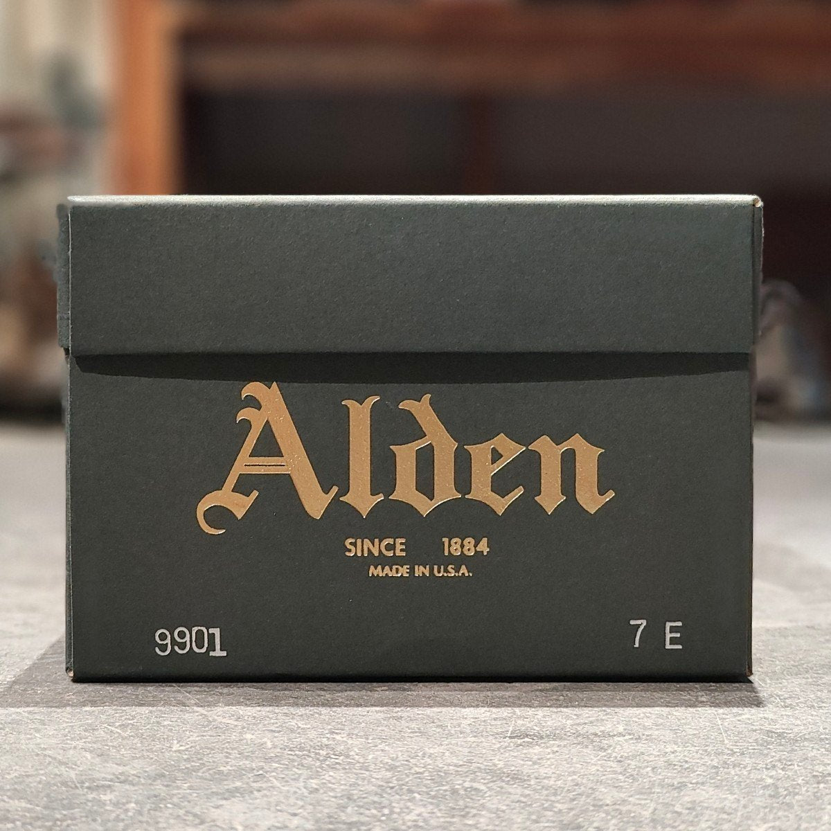 使用数回【ALDEN】オールデン 9901 プレーントゥ コードバン ブラック サイズ US7E バリーラスト 参考定価¥220,000-