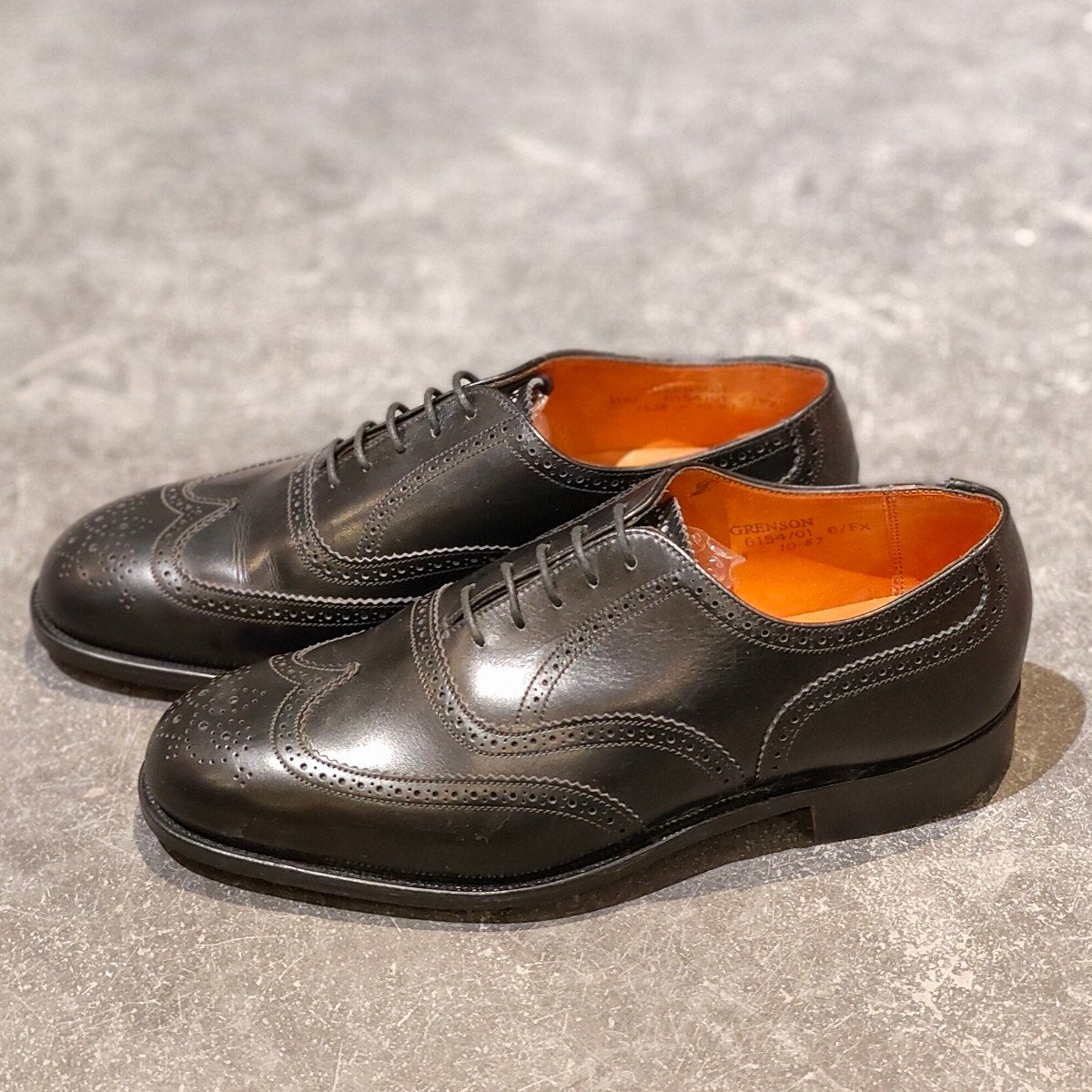 試着程度【GRENSON】グレンソン ウイングチップ カーフ ブラック サイズUK6