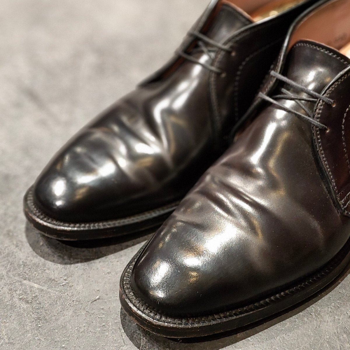 極美品 【ALDEN】オールデン レザーソウル別注 14789 チャッカブーツ コードバン ブラック サイズ US9D プラザラスト