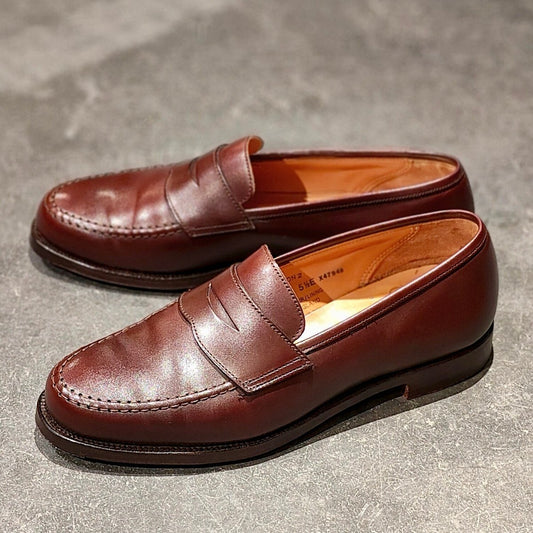 使用数回【Crockett&Jones】クロケット&ジョーンズ ボストン2 ローファー カーフ ダークブラウン サイズUK5.5E 376ラスト 参考定価¥127,600-