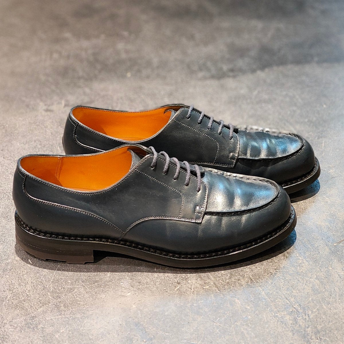 美品【J.M.WESTON】ジェイエムウエストン 641 ゴルフ Uチップ ボックスカーフ ブルー サイズ UK7C 31ラスト 定価¥168,300-
