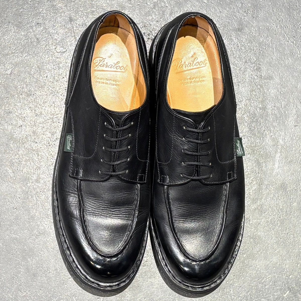 【Paraboot】パラブーツ レザーシューズ シャンボード Uチップ リスレザー ブラック サイズUK9.5 参考定価¥99,000-