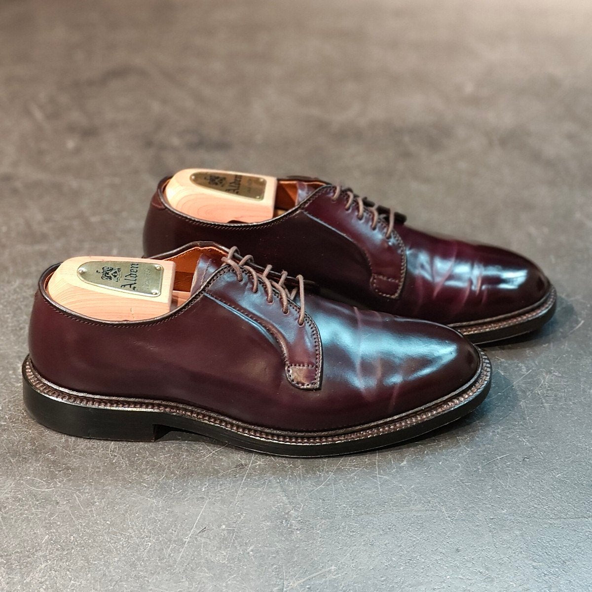 使用数回 【ALDEN】オールデン 990 プレーントゥ コードバン ダークバーガンディ サイズ US6E バリーラスト 定価 ¥211,200-