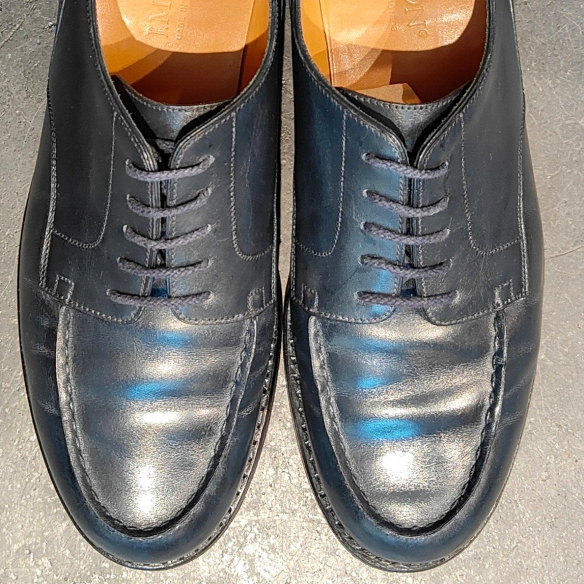 美品【J.M.WESTON】ジェイエムウエストン 641 ゴルフ Uチップ ボックスカーフ ブルー サイズ UK7C 31ラスト 定価¥168,300-