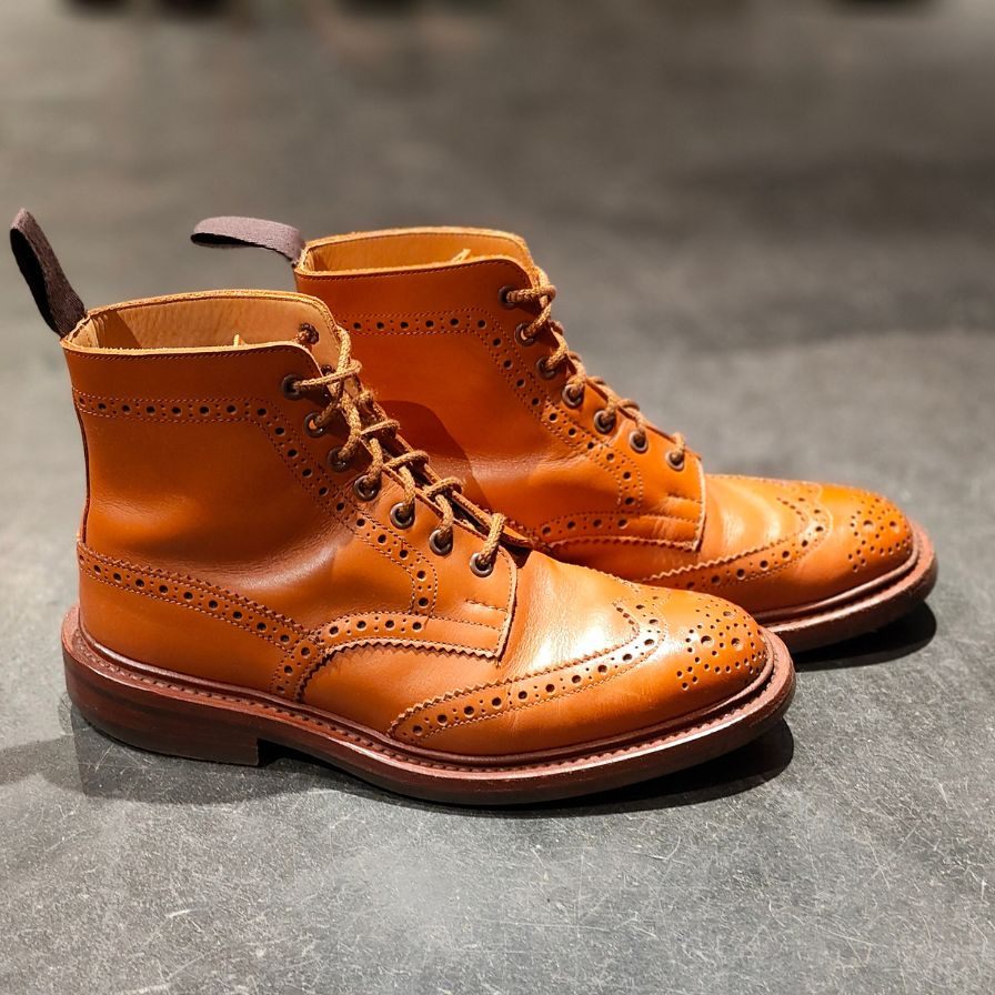 【Tricker’s】トリッカーズ ストウ ブーツ カーフ ベージュ サイズ UK6.5 参考定価¥132,000-