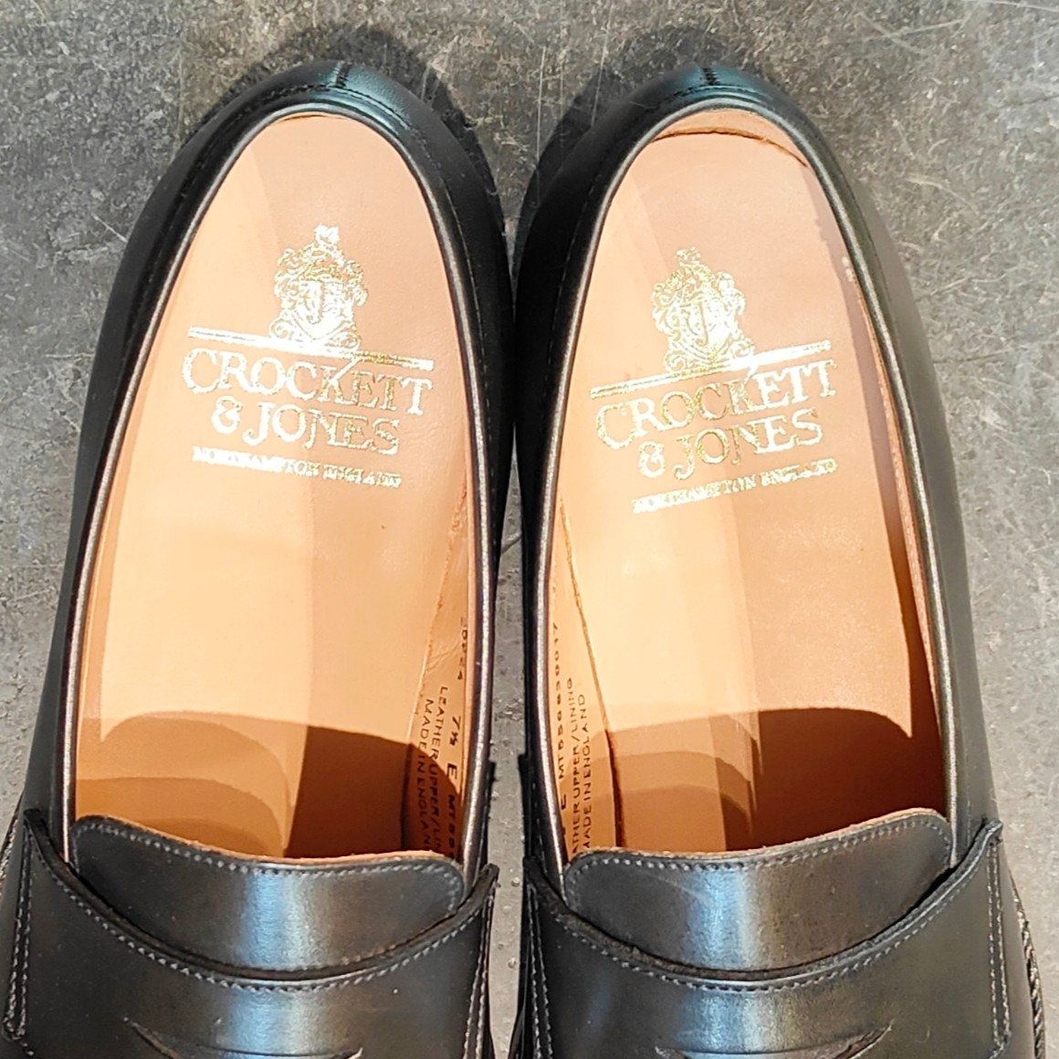 試着程度 【Crockett&Jones】クロケット&ジョーンズ ボストン2 ローファー ウォータープルーフカーフ ダークグリーン サイズUK7.5 376ラスト