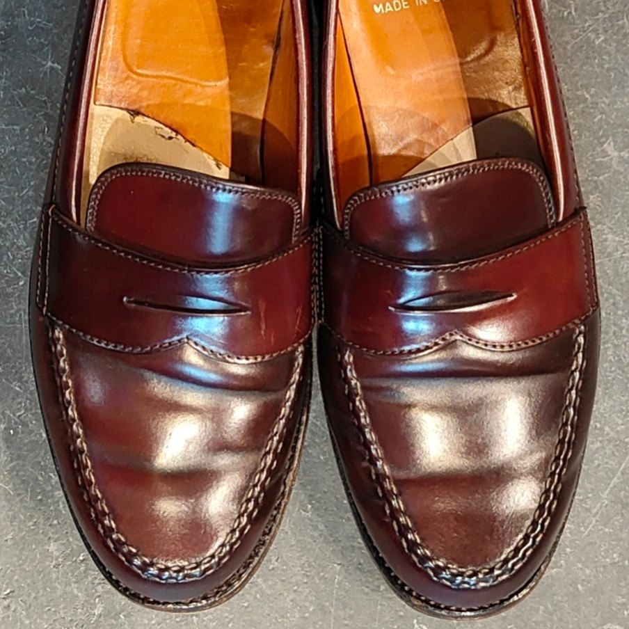 希少【ALDEN】オールデン ペニーローファー 9916 旧ロゴ コードバン ダークバーガンディ サイズUS8D バンラスト