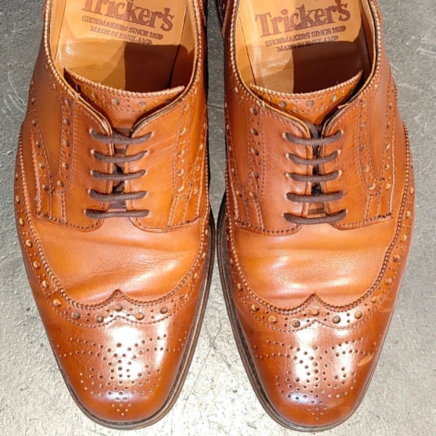 【Tricker’s】トリッカーズ ニューバリー フルブローグ カーフ ブラウン サイズUK6