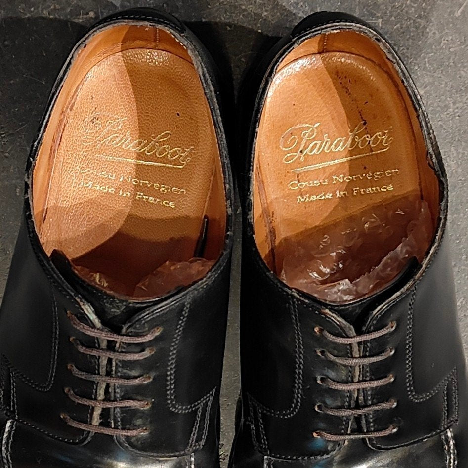 希少【Paraboot】パラブーツ サンド Uチップ コードバン ブラック サイズ UK6