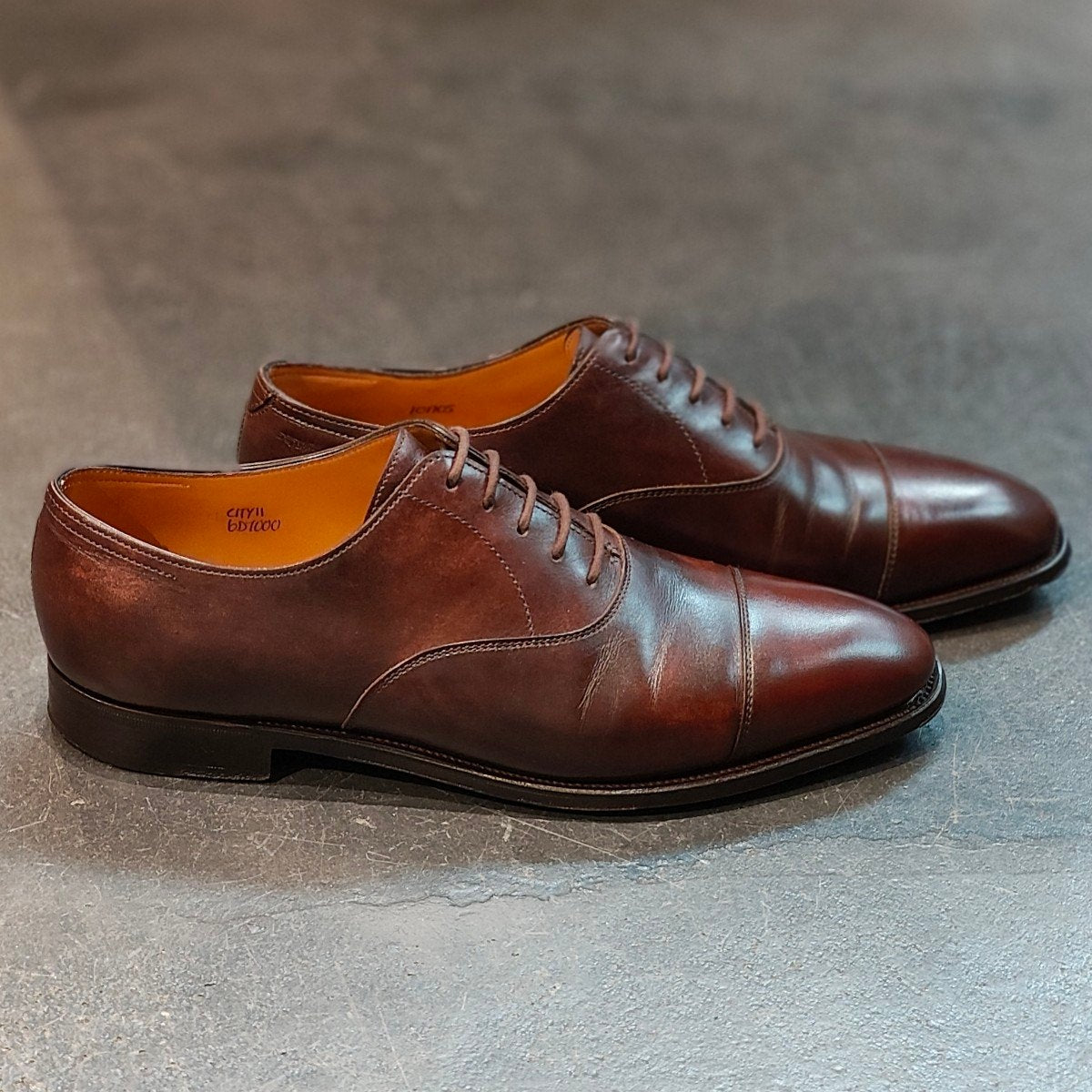 極美品 【JOHNLOBB】ジョンロブ シティ2 ミュージアムカーフ ダークブラウン サイズ UK6D 7000ラスト 定価¥215,600-