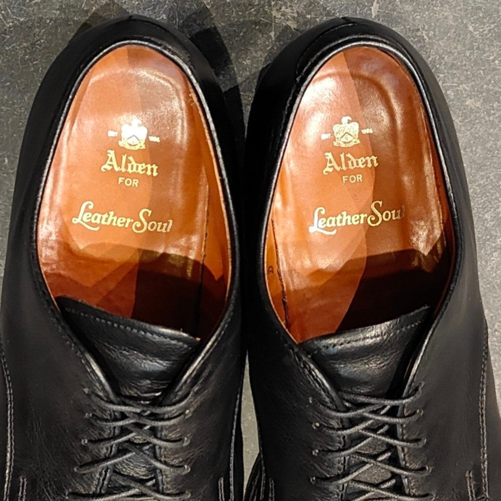 【ALDEN】オールデン レザーソウル別注 9571F ブルーチャー キャップトウ カーフ ブラック サイズUS8.5D カプリラスト
