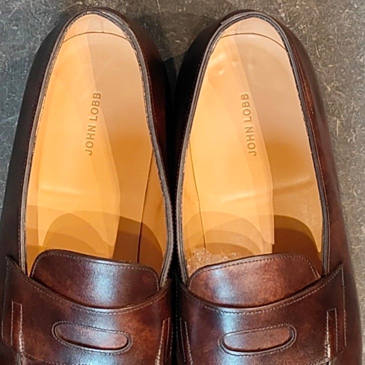 使用数回 【JOHN LOBB】ジョンロブ ロペス ローファー ミュージアムカーフ ダークブラウン サイズ UK9E 4395ラスト 参考定価¥269,500-