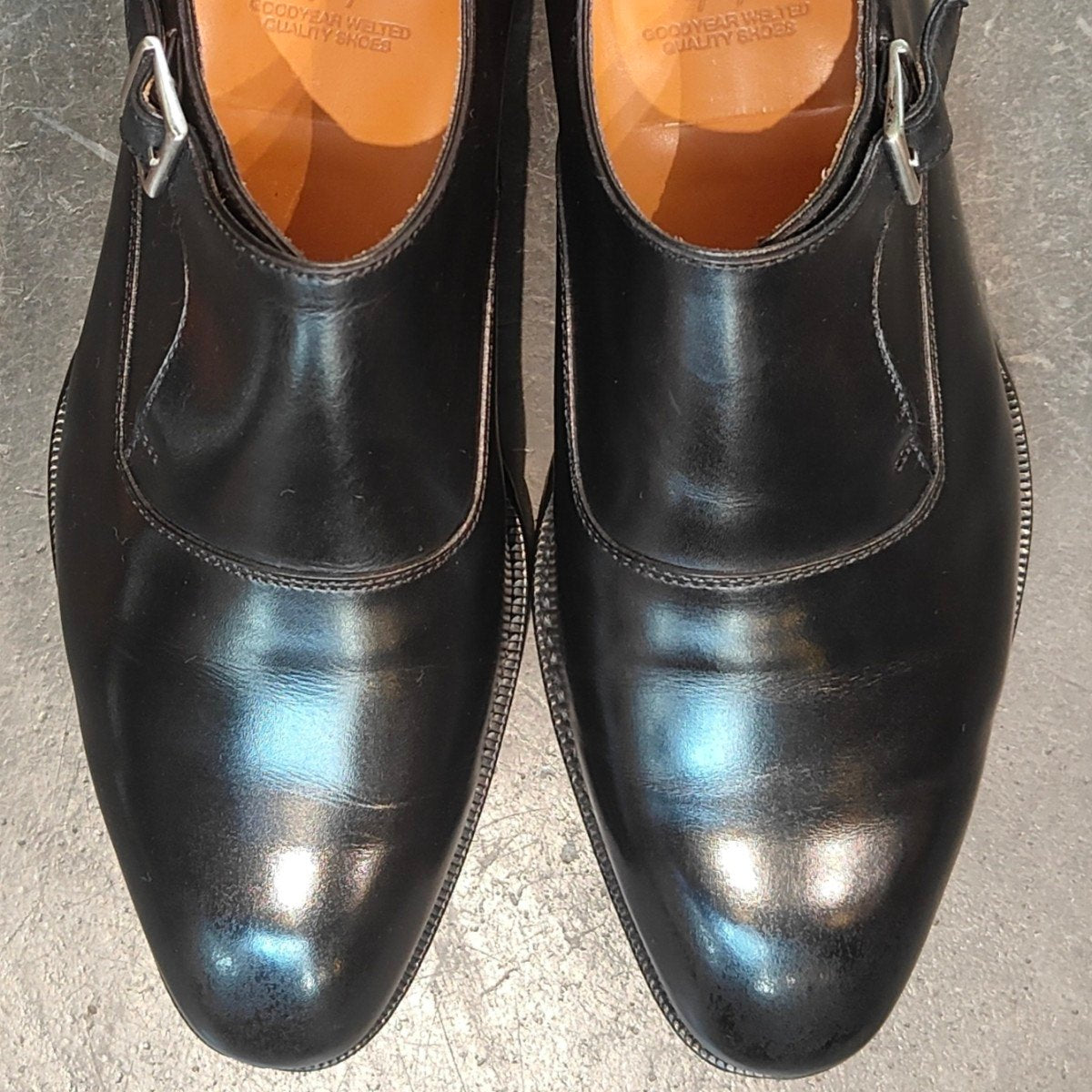使用数回 【Berwick】バーウィック 5292 シングルモンク ブラック サイズUK5.5 参考定価¥39,600-