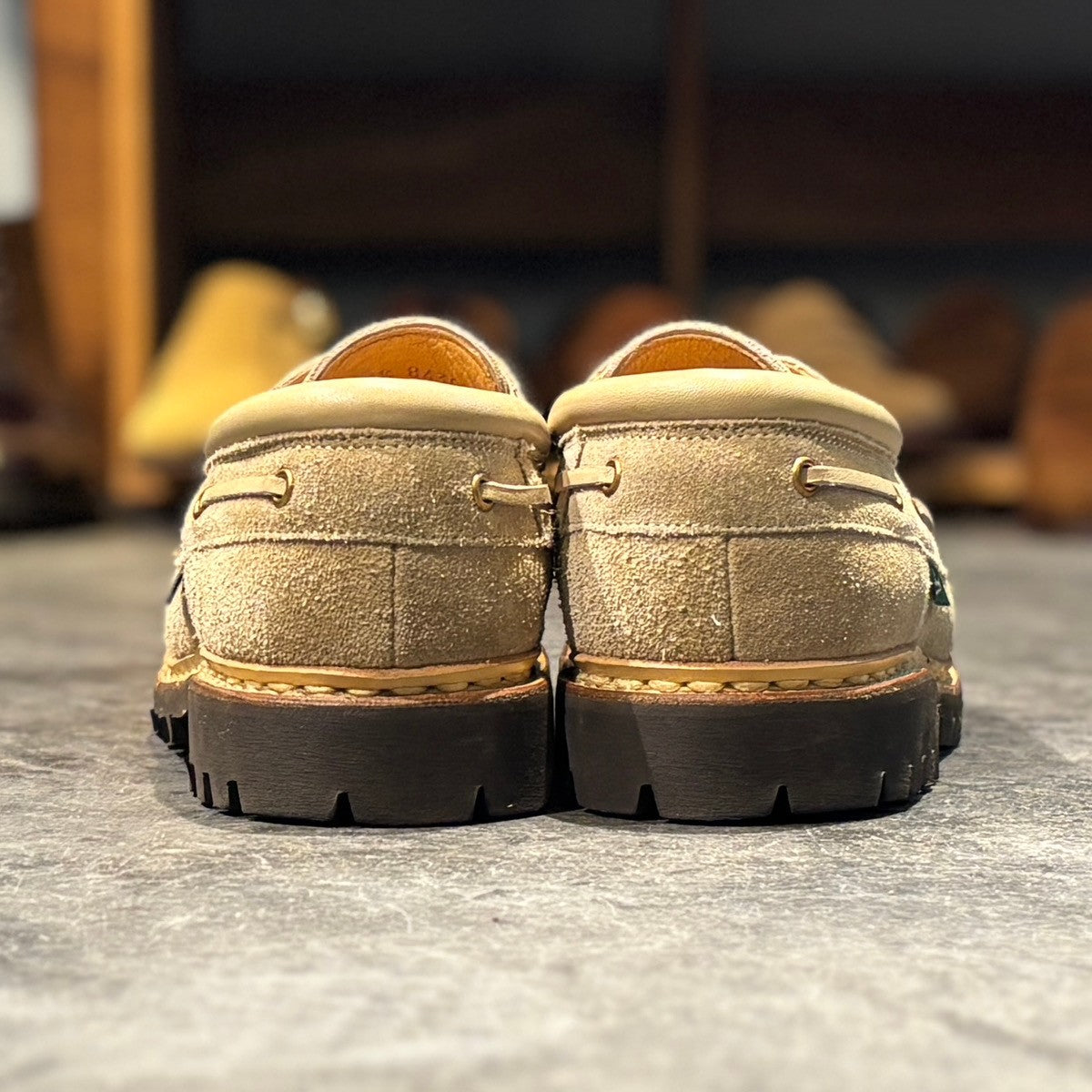 極美品【Paraboot】パラブーツ シメイ Uチップ スエード ベージュ サイズ UK6.5 参考定価¥101,200-