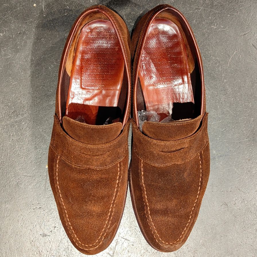 【CROCKETT&JONES】クロケットジョーンズ×BEAMSF アンラインドローファー スエード ブラウン サイズUK9
