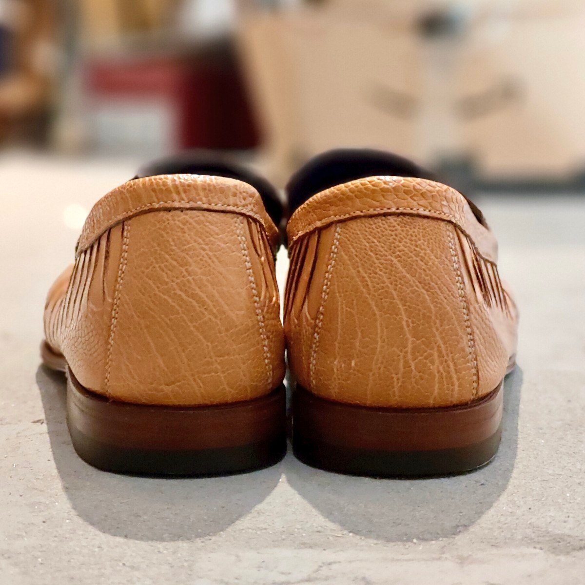 希少 使用数回【Santoni】サントーニ 伊勢丹メンズ別注 ローファー リミテッドエディション オーストレッグレザー ベージュサイズUK6
