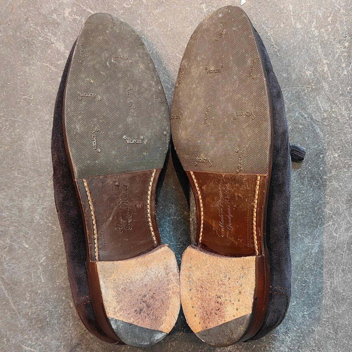 美品【JOSEPH CHEANEY】ジョセフチーニー ハリー タッセルローファー スエード ネイビー サイズUK7 参考定価¥92,400-