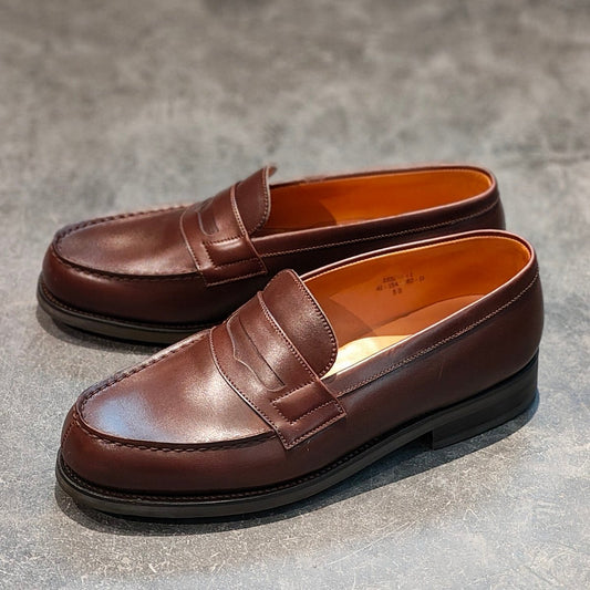 使用数回【J.M.WESTON】ジェイエムウエストン 180 シグニチャーローファー カーフ ダークブラウン サイズ UK5D 41ラスト 参考定価¥156,200-