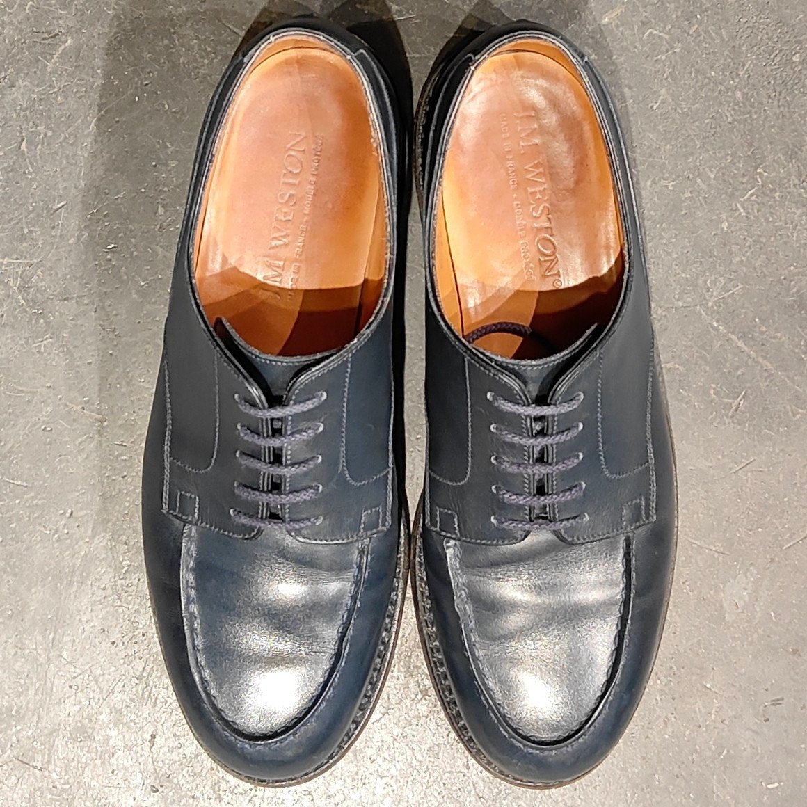 【J.M.WESTON】ジェイエムウエストン 641 ゴルフ Uチップ ブルーボックスカーフ サイズ UK6D 31ラスト 参考定価¥176,000-