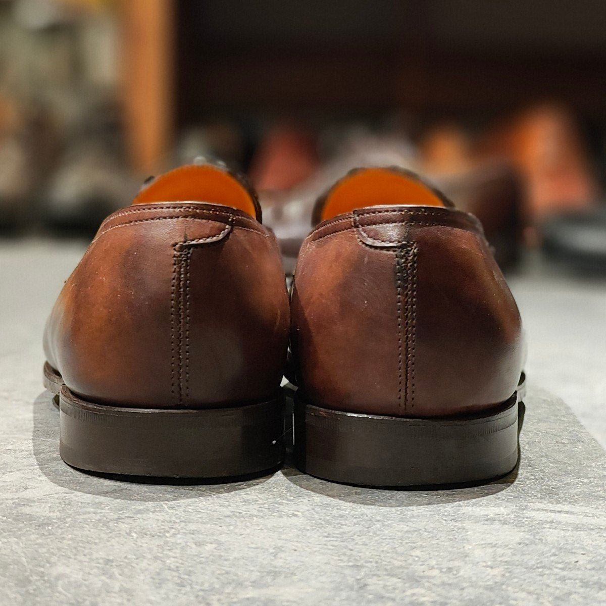希少 使用数回 【JOHN LOBB】ジョンロブ 旧ロゴ ロペス ローファー ミュージアムカーフ ダークブラウン サイズ UK8.5E 4395ラスト 参考定価¥269,500-