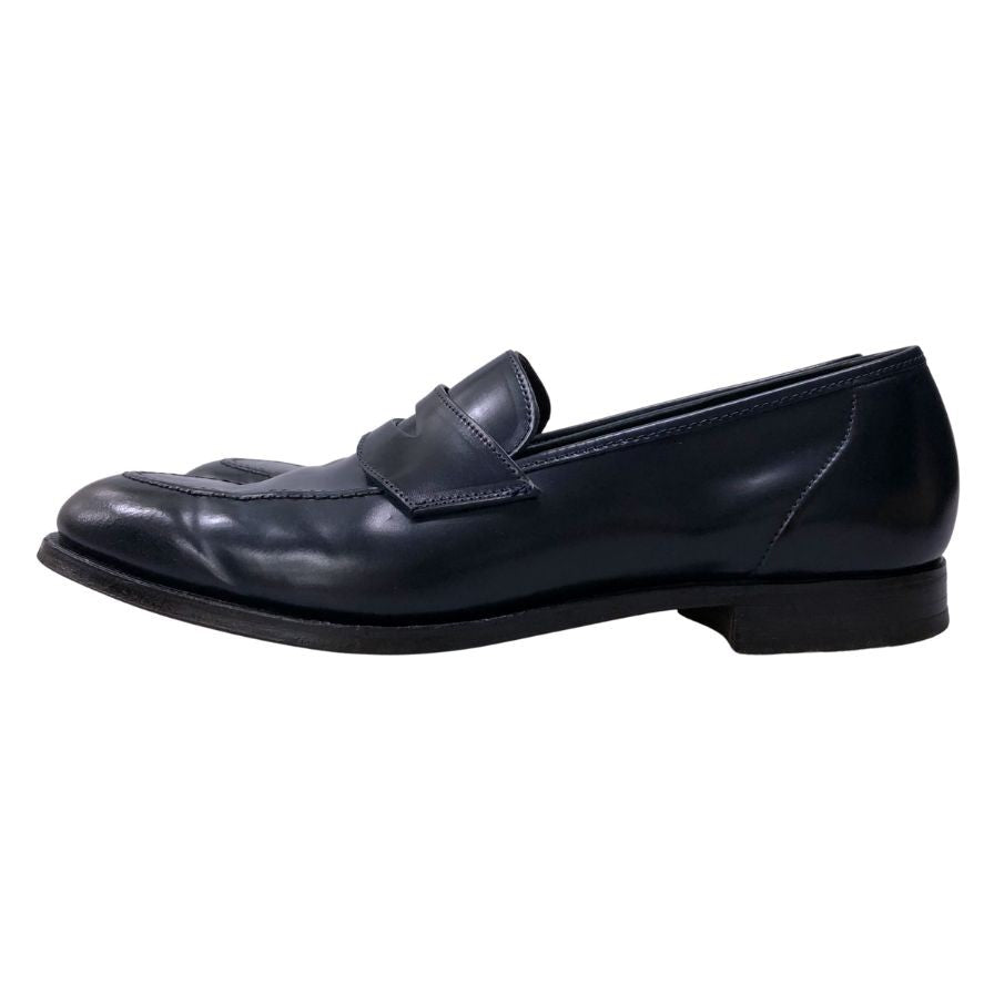 希少 美品 【CROCKETT & JONES】クロケット&ジョーンズ ロムジー ローファー コードバン アンラインド ネイビー サイズUK9E 375ラスト