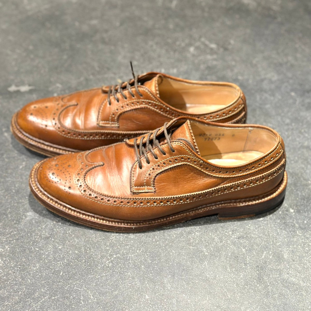 希少【ALDEN】オールデン 97873 ウィングチップ SHIPS別注 カーフ ブラウン サイズUS8 バリーラスト