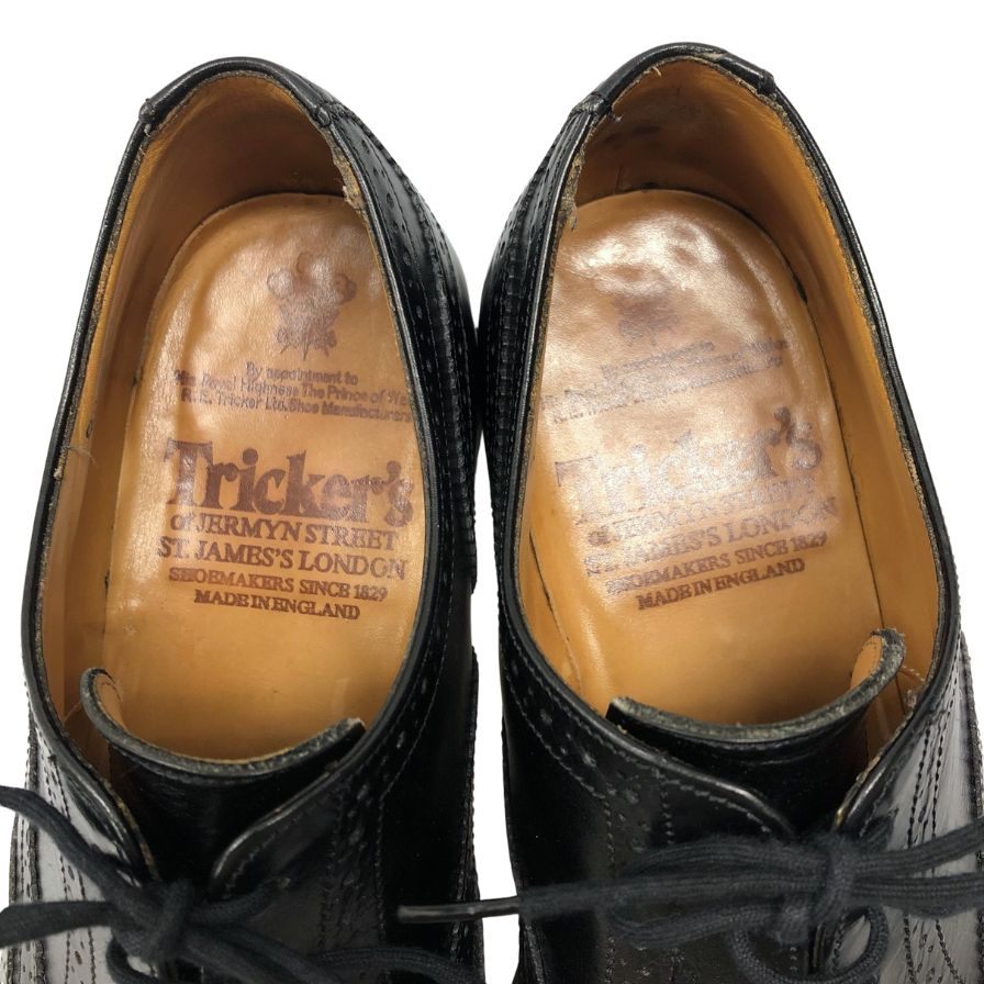 【Tricker's】トリッカーズ ノーフォーク ウイングチップ カーフ ブラック サイズ UK7.5 参考定価¥110,000-