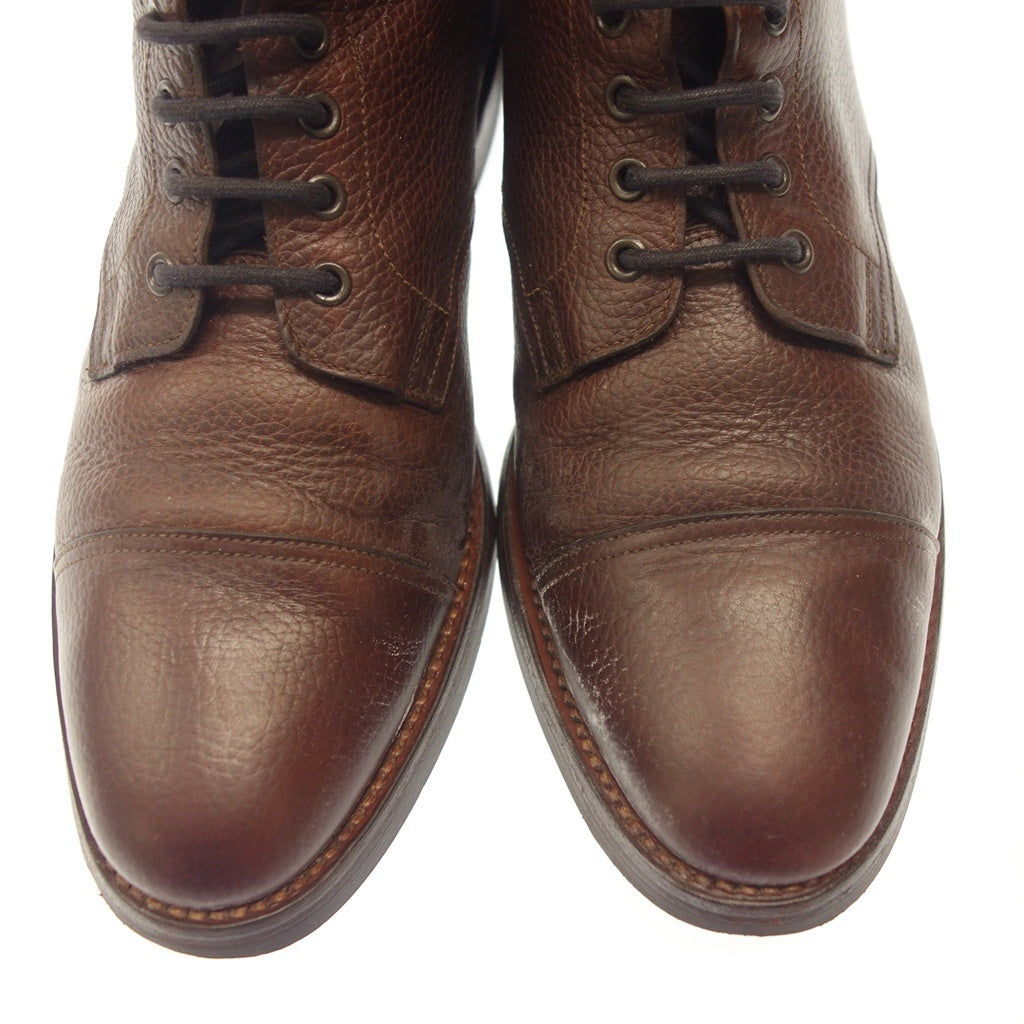【CROCKETT&JONES × Paul Smith】クロケット&ジョーンズ × ポールスミス 別注レースアップブーツ ダービー グレインレザー ブラウン サイズ UK8.5E DERBY