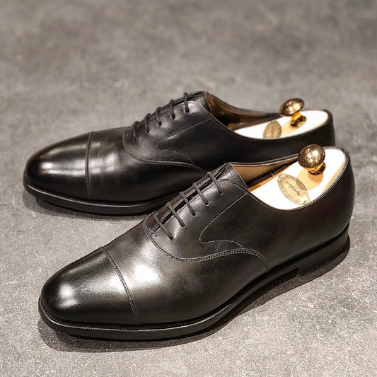 使用数回【EDWARD GREEN】エドワードグリーン チェルシー ストレートチップ カーフ ブラック サイズUK6.5E 606ラスト 参考定価¥253,000-