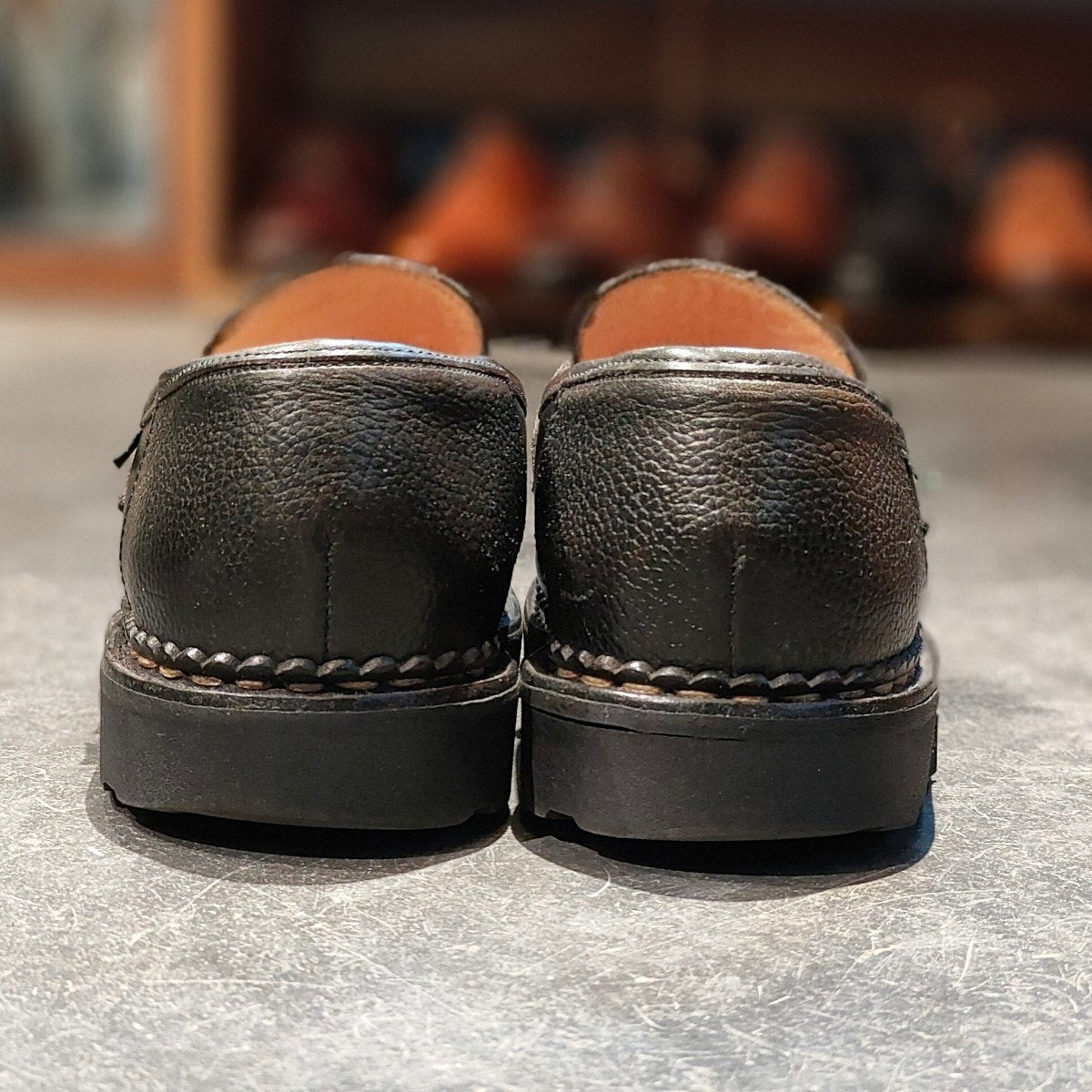 【Paraboot】パラブーツ SHIPS別注 ランス コインローファー カーフグレインレザーコンビ ブラック サイズ UK6F