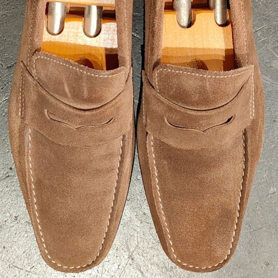美品【J.M.WESTON】ジェイエムウエストン ローファー J1-547-625-01 スエード ブラウン系 サイズUK5.5
