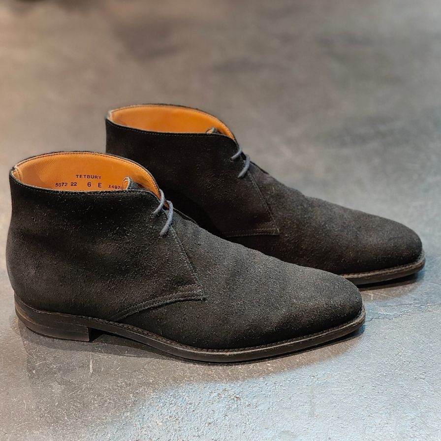 【CROCKETT&JONES】クロケット&ジョーンズ TETBURY チャッカブーツ スエード ブラック UK6E