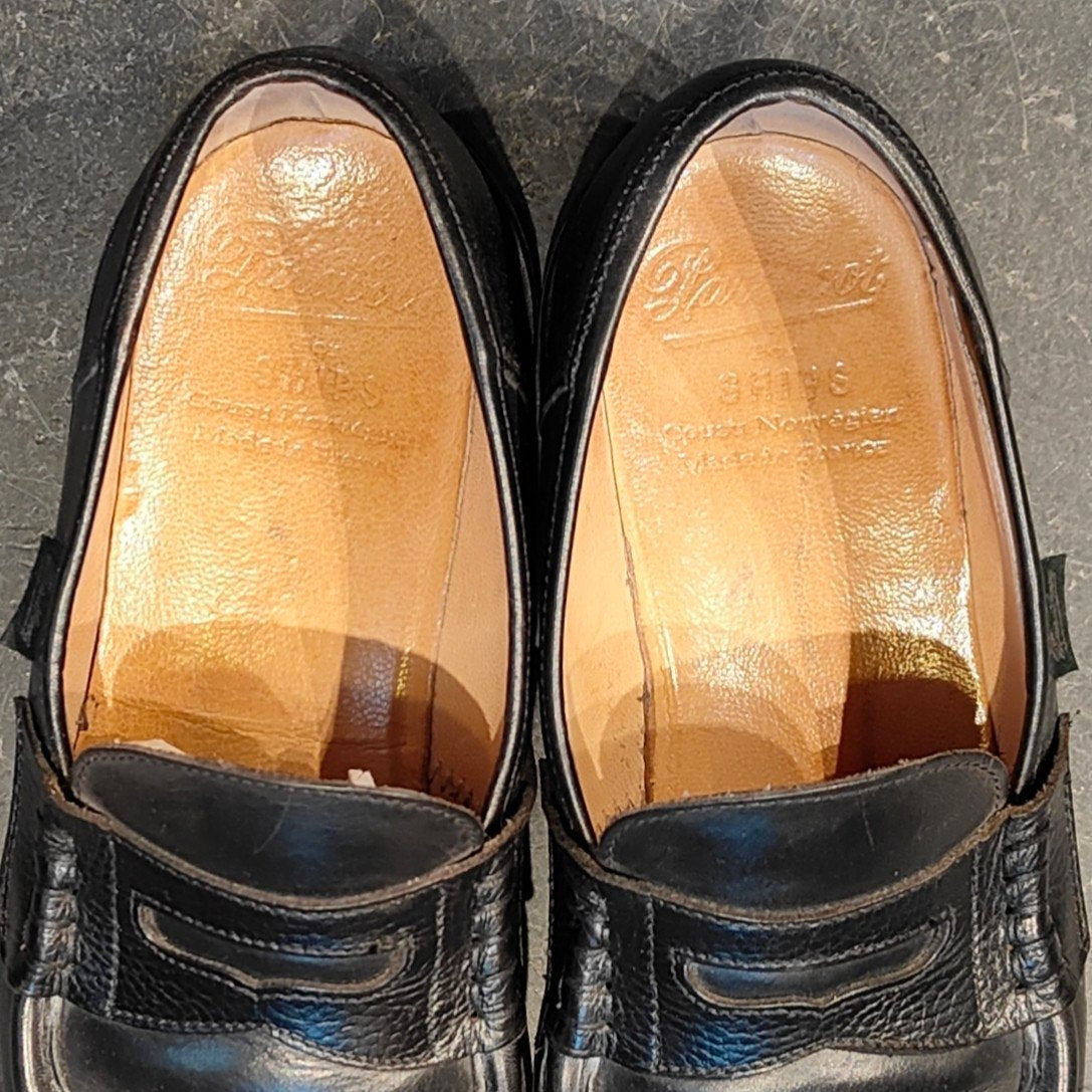 【Paraboot】パラブーツ SHIPS別注 ランス コインローファー カーフグレインレザーコンビ ブラック サイズ UK6F