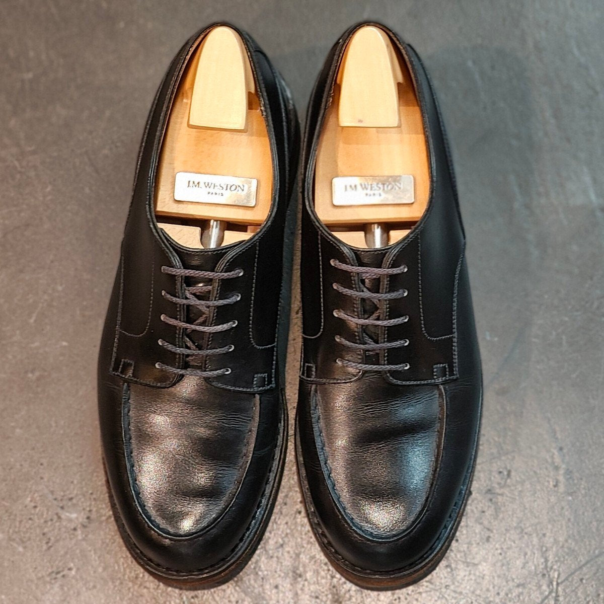 【J.M.WESTON】ジェイエムウエストン 641 ゴルフ Uチップ ボックスカーフ ブラック サイズ 5.5D ラスト31 定価¥168,300