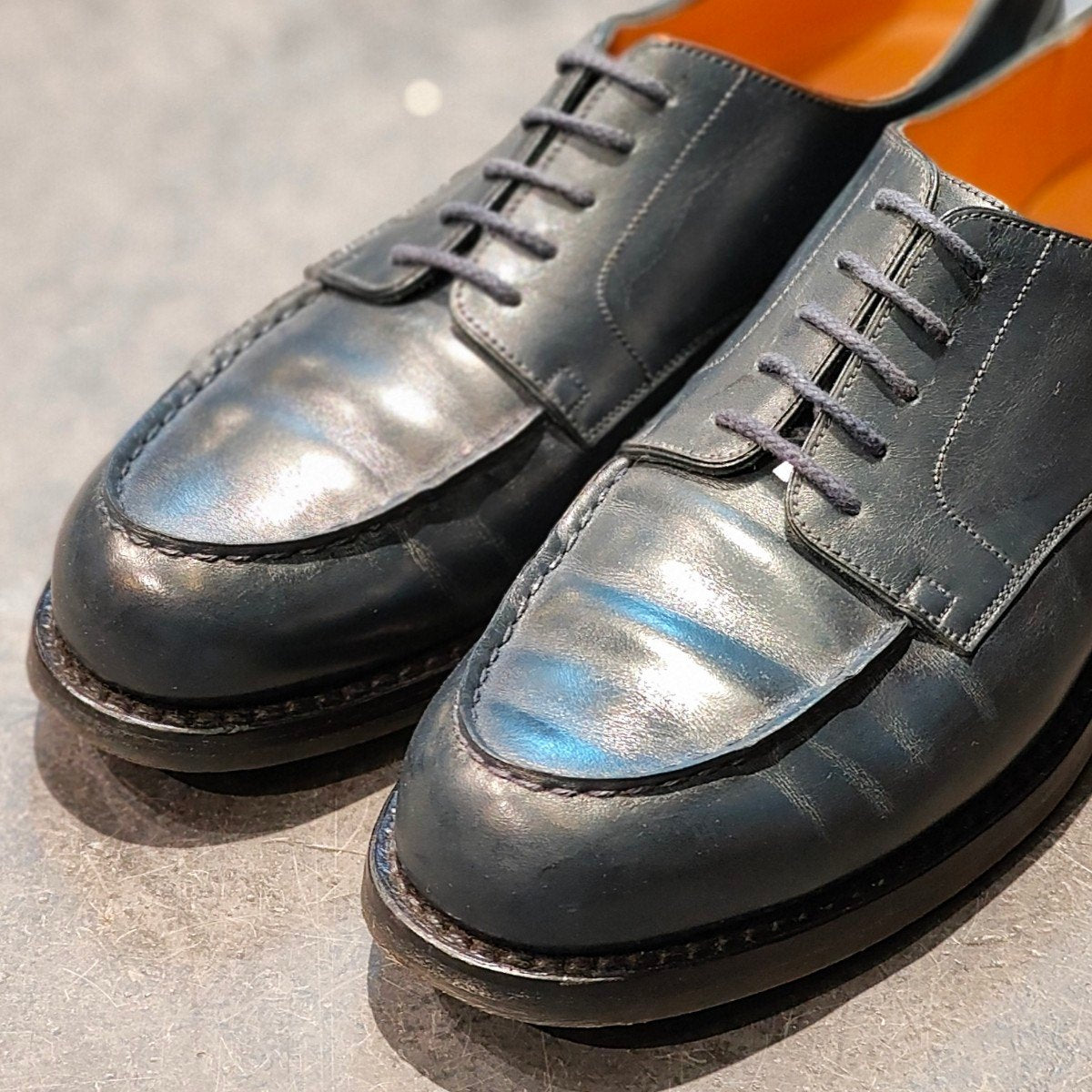 美品【J.M.WESTON】ジェイエムウエストン 641 ゴルフ Uチップ ボックスカーフ ブルー サイズ UK7C 31ラスト 定価¥168,300-