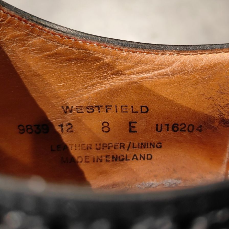 【CROCKETT&JONES】クロケット&ジョーンズ ウエストフィールド セミブローグ カーフ ブラック サイズ8E 341ラスト参考定価¥137,500-